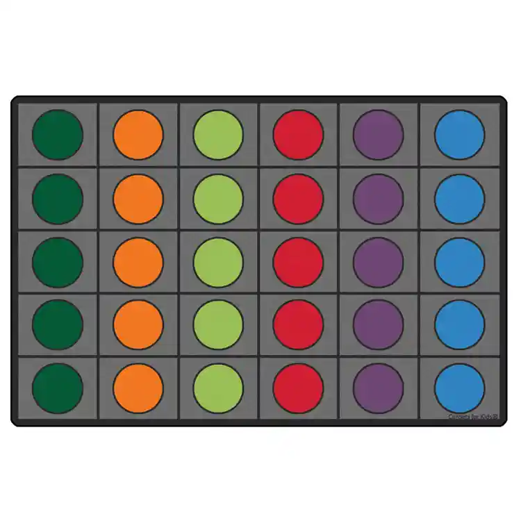 Seating Circles Classroom Rug, Grey Rectangle 8' x 12'