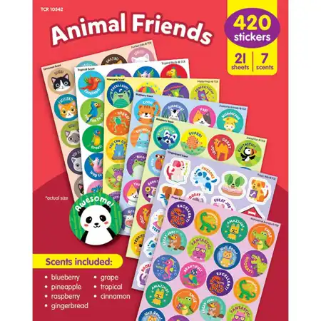 Smelly Stickers Variety Pack, Animal Friends