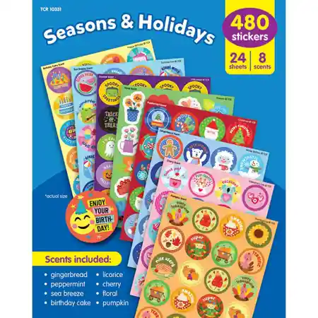 Smelly Stickers Variety Pack, Seasons & Holidays