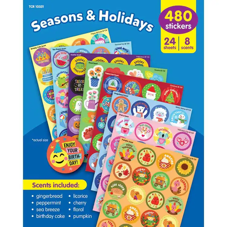 Smelly Stickers Variety Pack, Seasons & Holidays