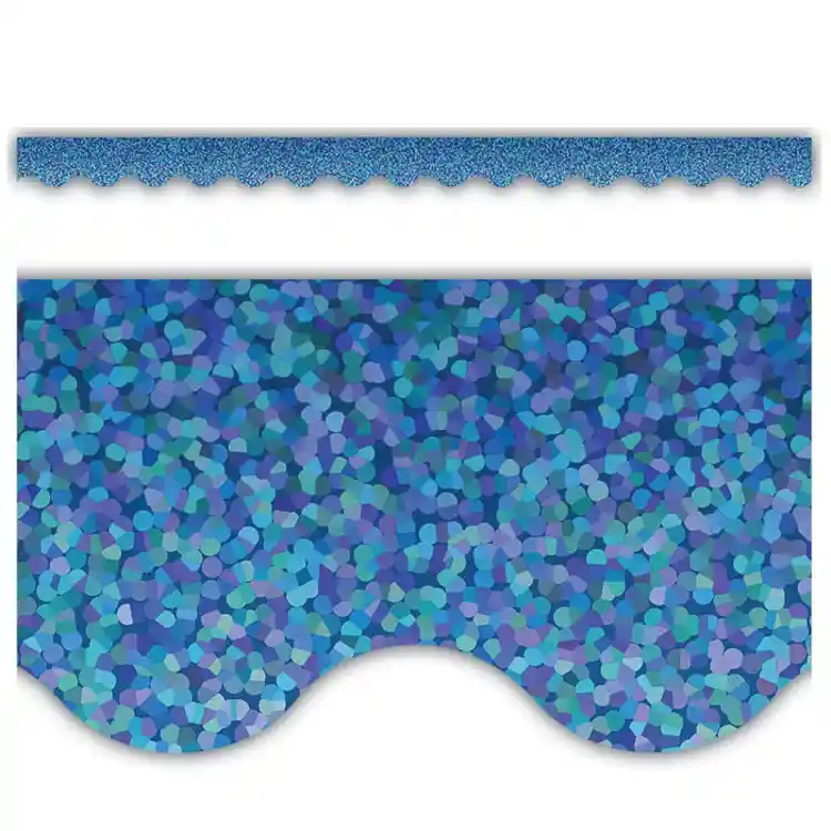 Sparkle Scalloped Borders, Blue