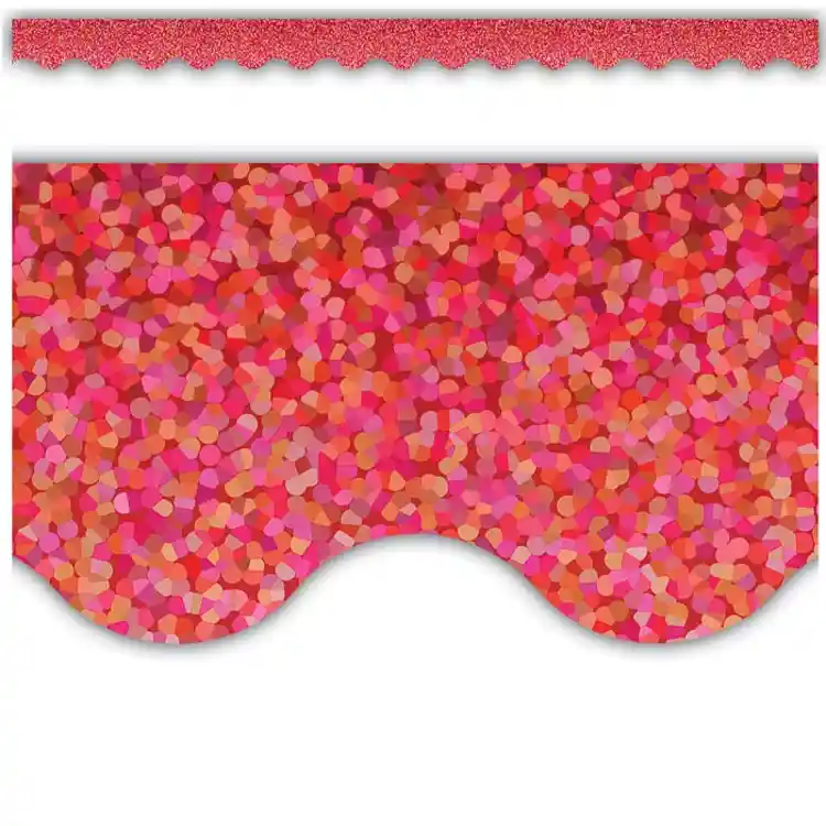 Sparkle Scalloped Borders, Red
