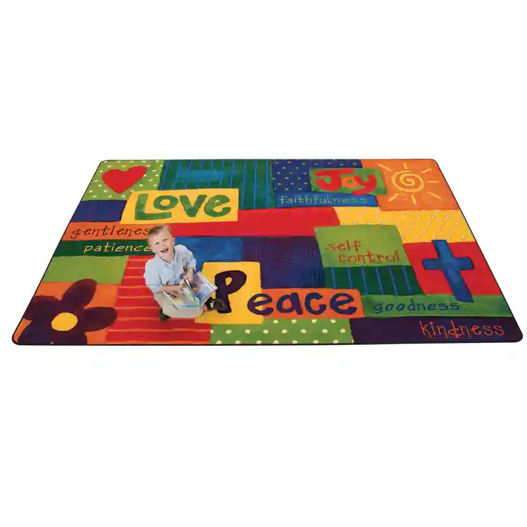 Spiritual Fruit Painted Rug, Rectangle 6' x 9'