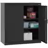 Storage Cabinet with Adjustable Shelves, Black, 18"D x 36"H, 2 Shelves