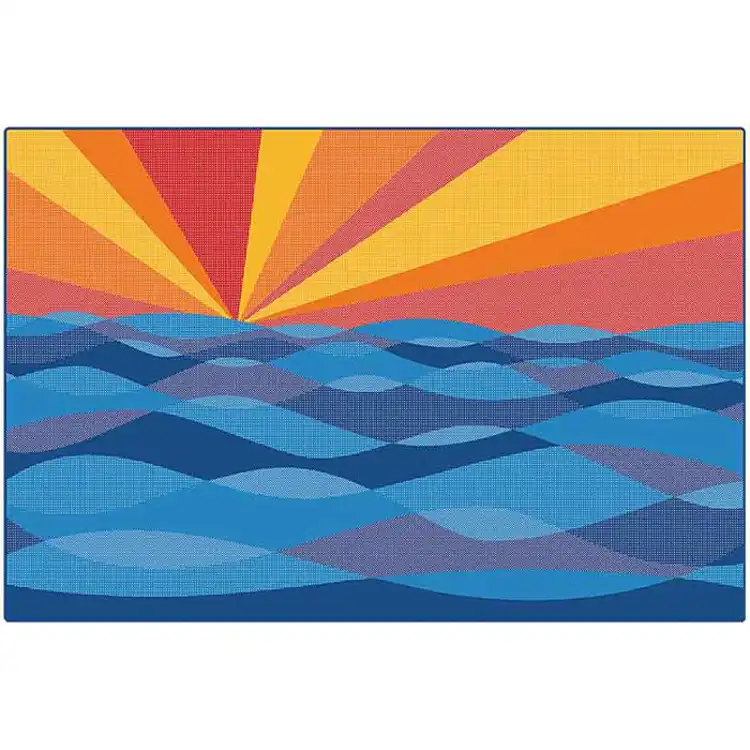 Sun Waves Classroom Rug, Rectangle 4' x 6'