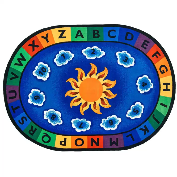 Sunny Day Learn & Play Classroom Rug, Oval 6'9" x 9'5"