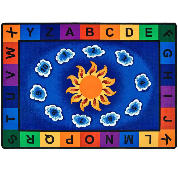 Sunny Day Learn & Play Classroom Rug, Rectangle 7’6” x 12’