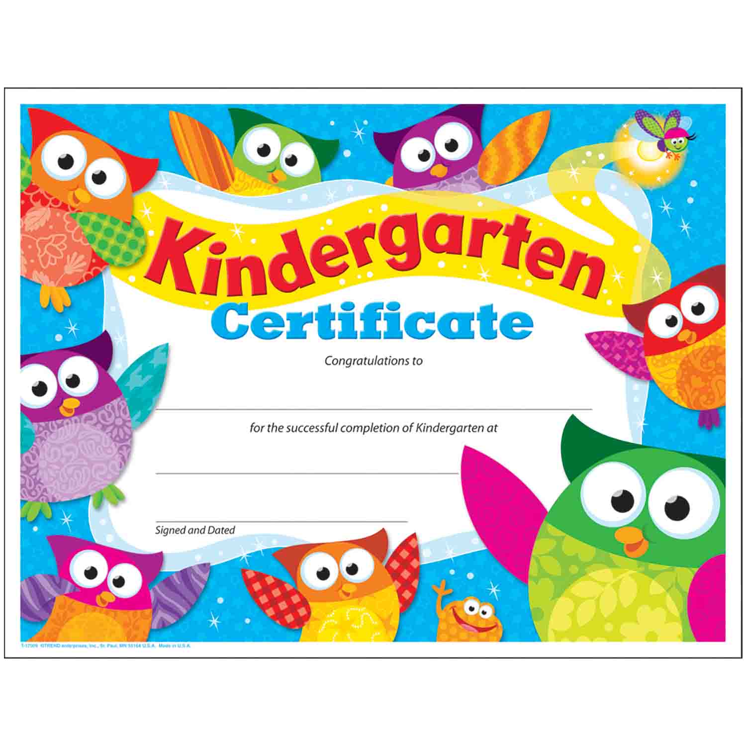 Owl-Stars!™ Kindergarten Certificate