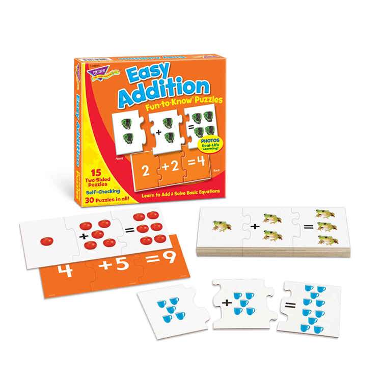 Easy Addition Fun-to-Know® Puzzles