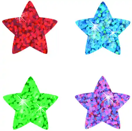 Colorful Sparkle Stars Stickers