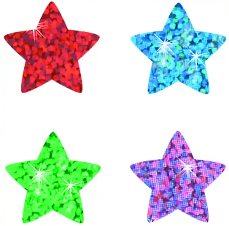 Colorful Sparkle Stars Stickers