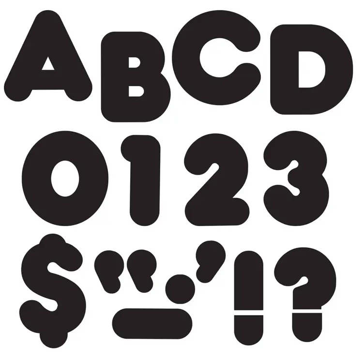 Ready Letters®, 4" Casual Solid Colors, Black