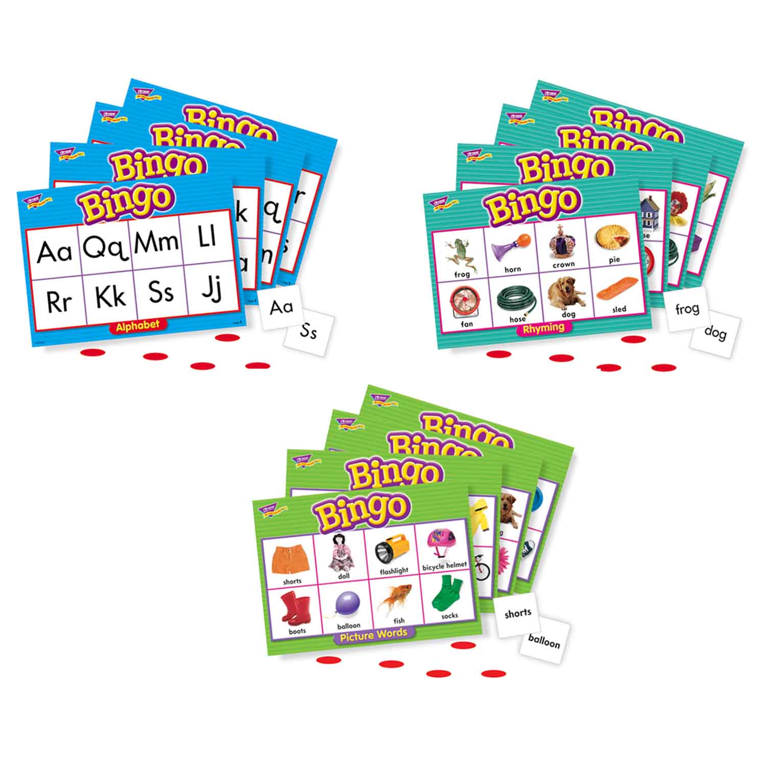 Early Learning Bingo Games, Set of 3