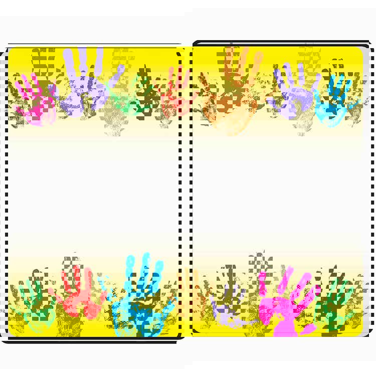 Rainbow Handprints Name Tags
