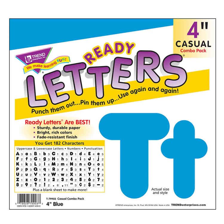 Ready Letters, 4" Casual Blue