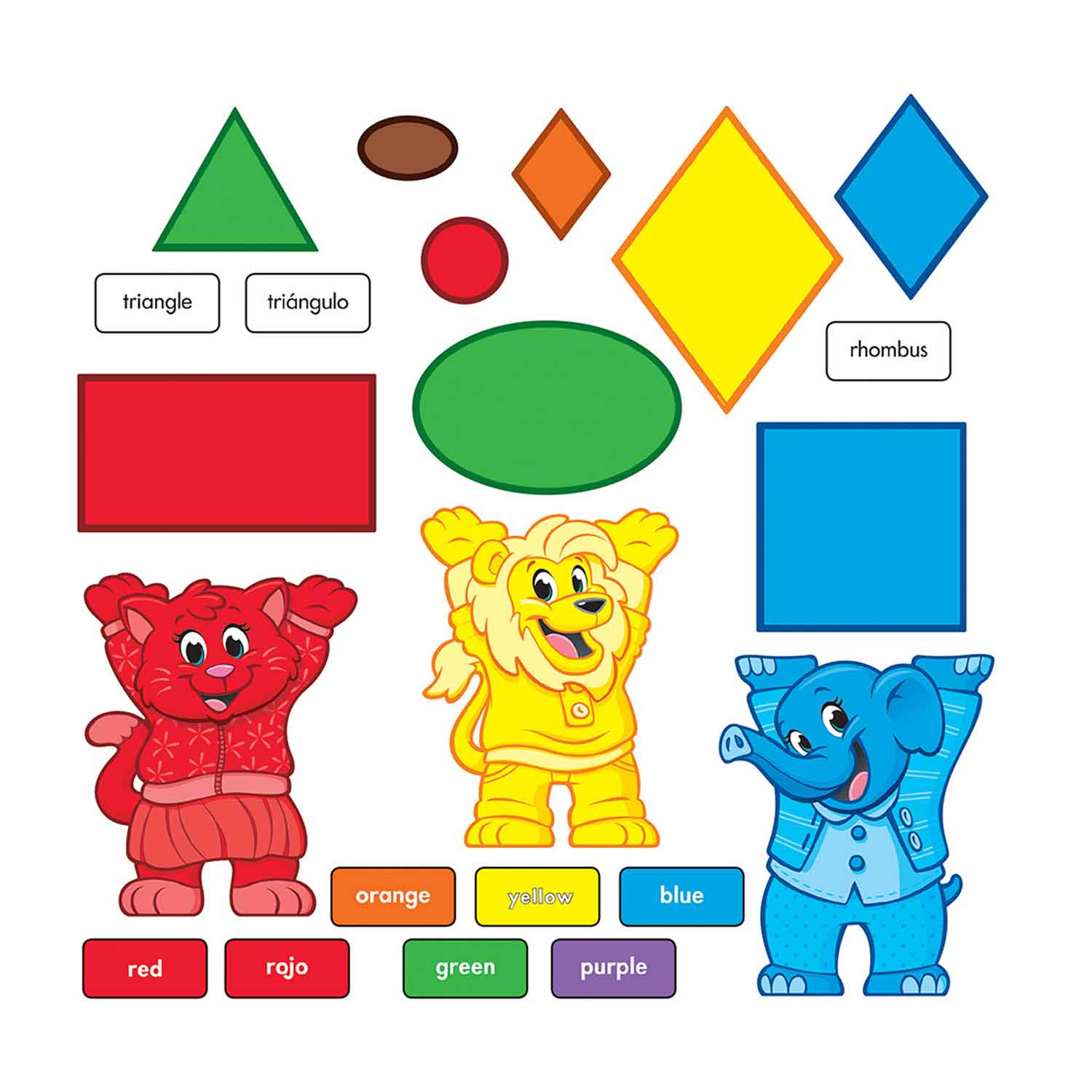Colors & Shapes (ENG/SP) Bulletin Board Set Becker's School Supplies