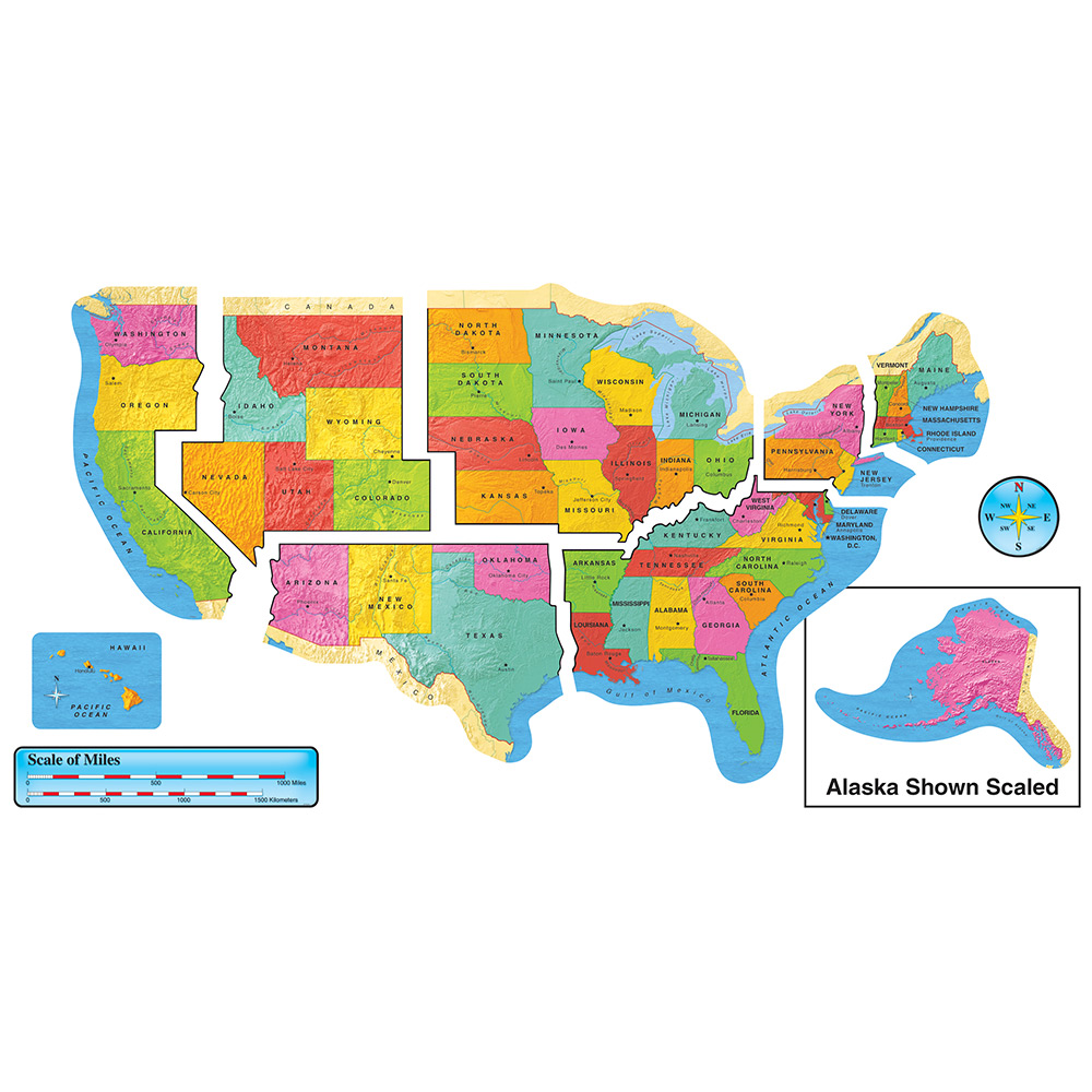 United States Map Bulletin Board Set Becker