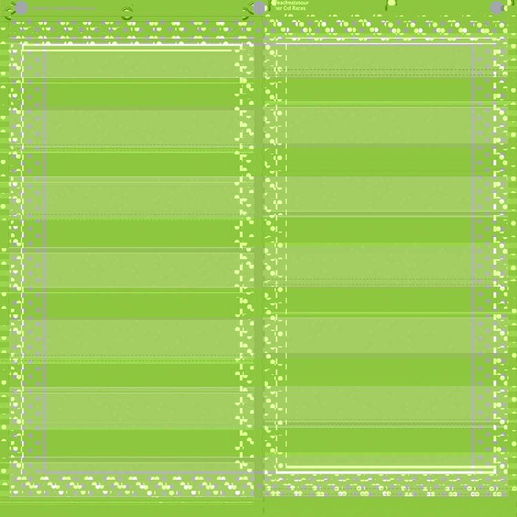 7 Pocket Chart, Lime Polka Dots