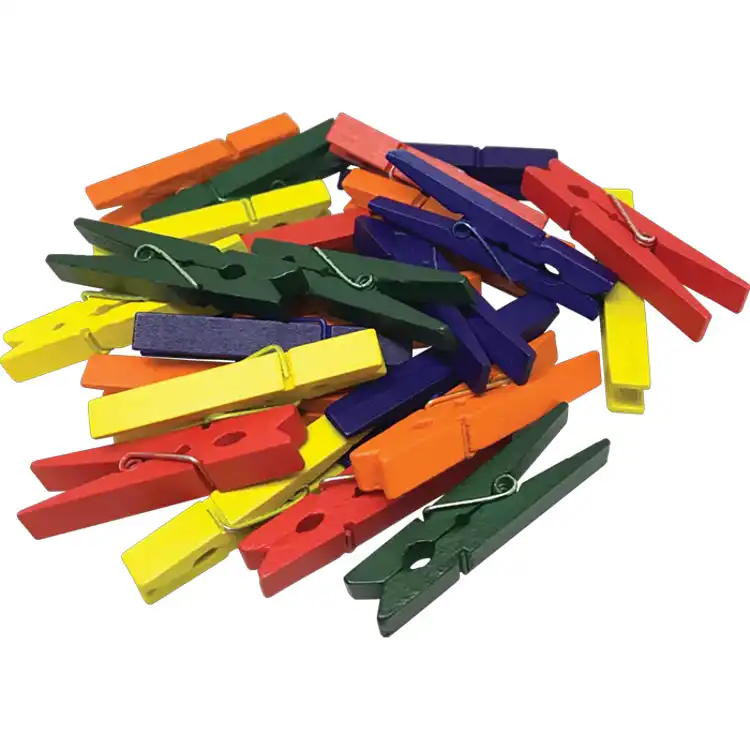 Wooden Multicolor Clothespins
