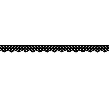 Black Mini Polka Dots Scalloped Border Trim