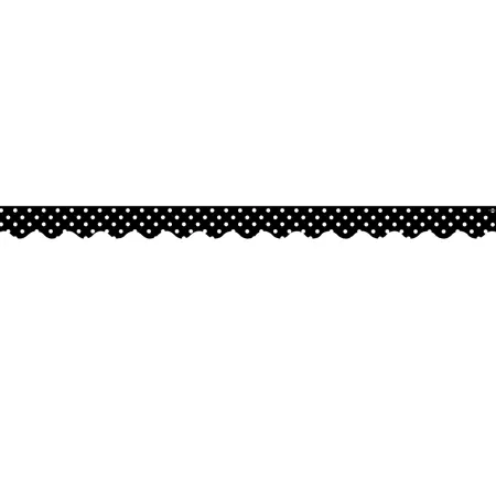 Black Mini Polka Dots Scalloped Border Trim