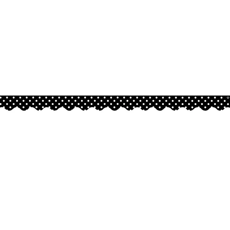 Black Mini Polka Dots Scalloped Border Trim
