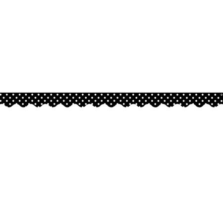 Black Mini Polka Dots Scalloped Border Trim