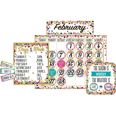 Confetti Calendar Bulletin Board Set