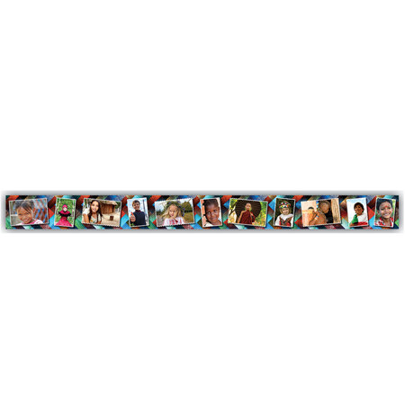 Multicultural Kids Postcards Straight Border