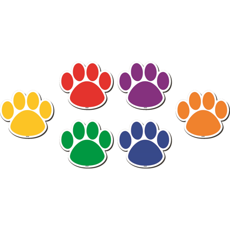 Colorful Paw Prints Magnetic Accents