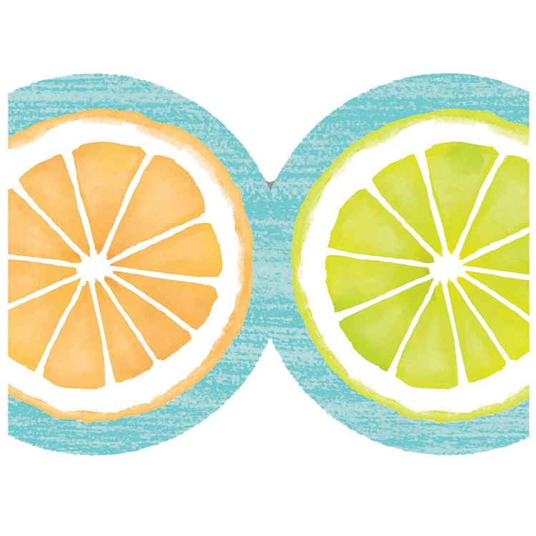 Lemon Zest Citrus Slices Die-Cut Border