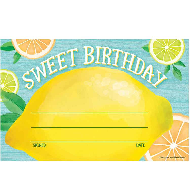 Lemon Zest Sweet Birthday Awards