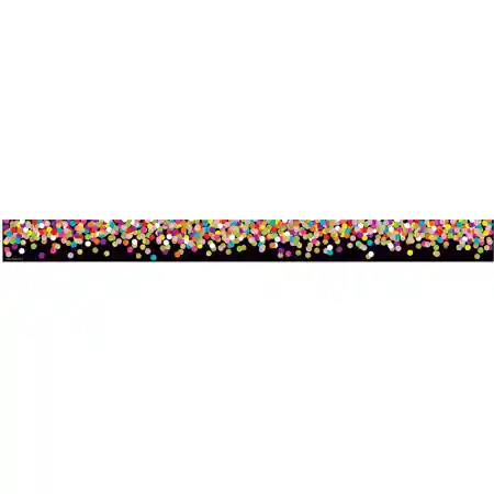 Colorful Confetti on Black Straight Border