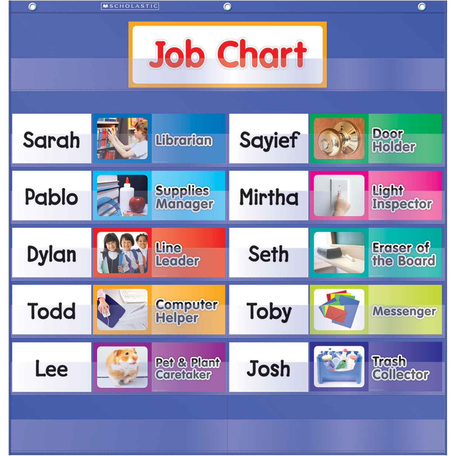 class-jobs-pocket-chart-becker-s-school-supplies for Classroom Job Chart Free Printable Class Jobs Pocket Chart | Becker's School Supplies for Classroom Job Chart Free Printable