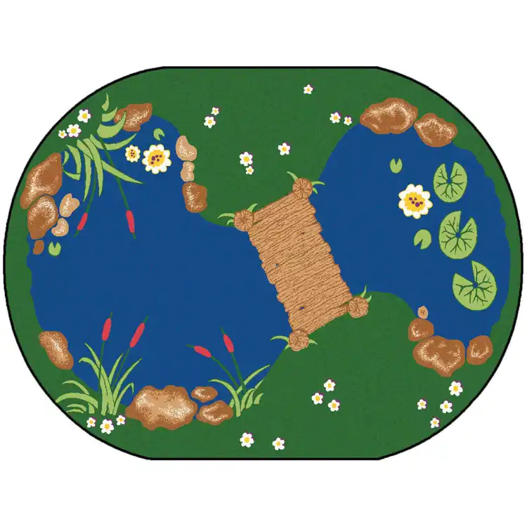 The Pond Classroom Rug, Oval 7’6” x 12’