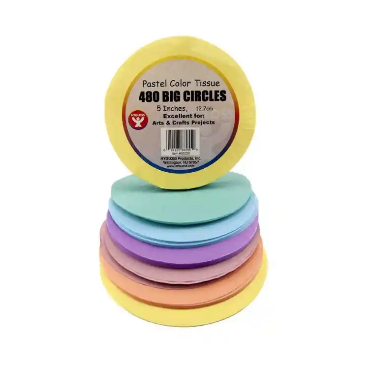 Tissue Circles & Squares, Pastel Colors, Circles