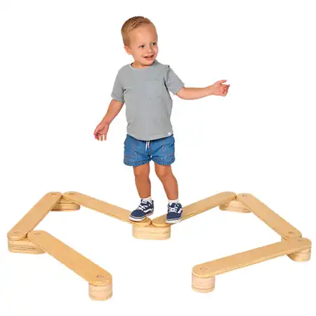 Toddler Wooden Build & Balance Beam Set