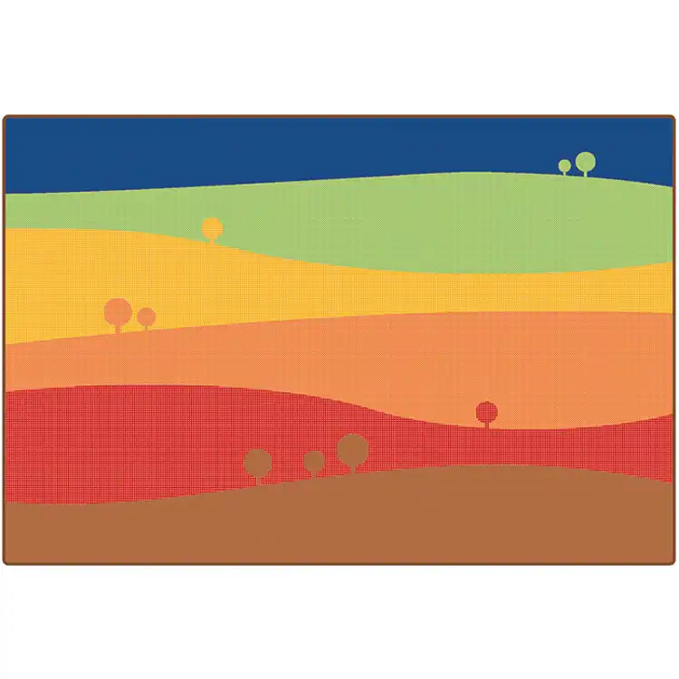 Tranquil Hills Rug, Primary Colors, Rectangle 4' x 6'
