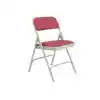 Upholstered Fabric Folding Chairs (Please order in multiples of 4), Cabernet/Grey
