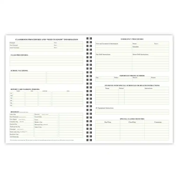 Teacher's Plan Book