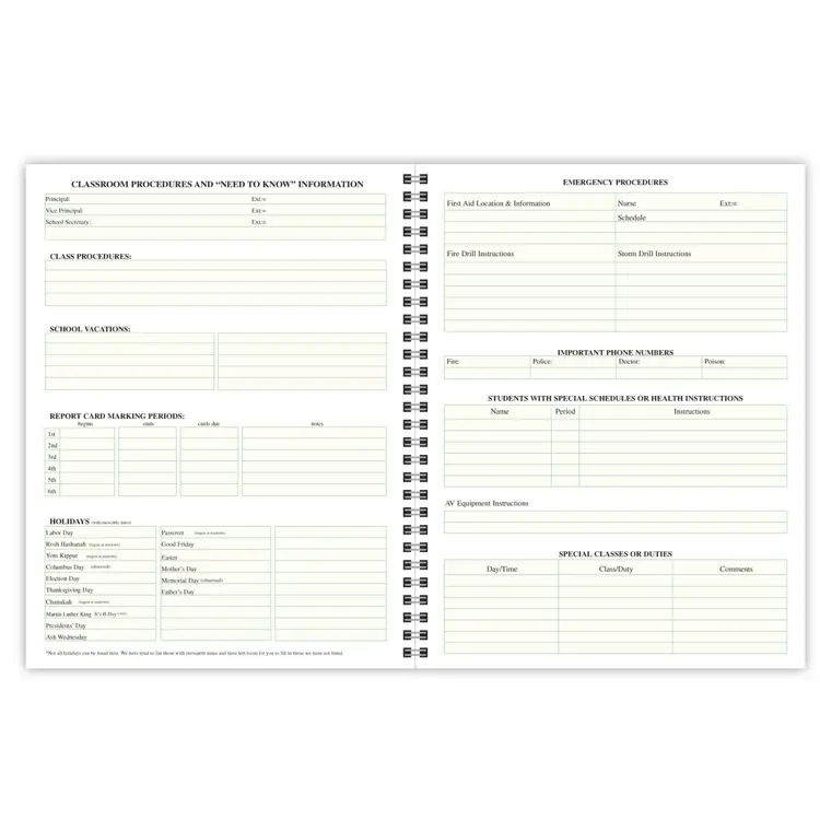 Teacher's Plan Book