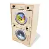 Contemporary Washer & Dryer Set, Natural