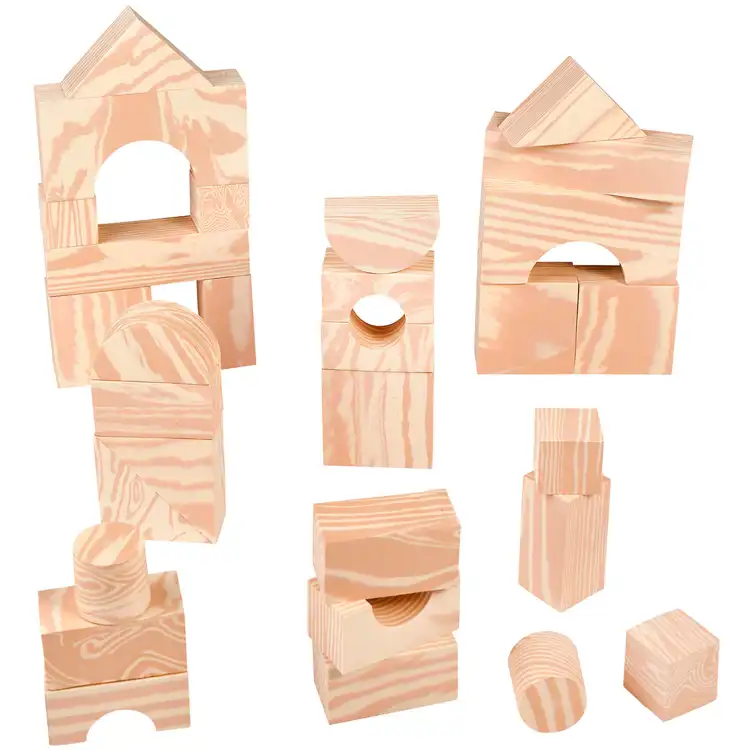 Wood-Like Soft Blocks, 30 Pieces