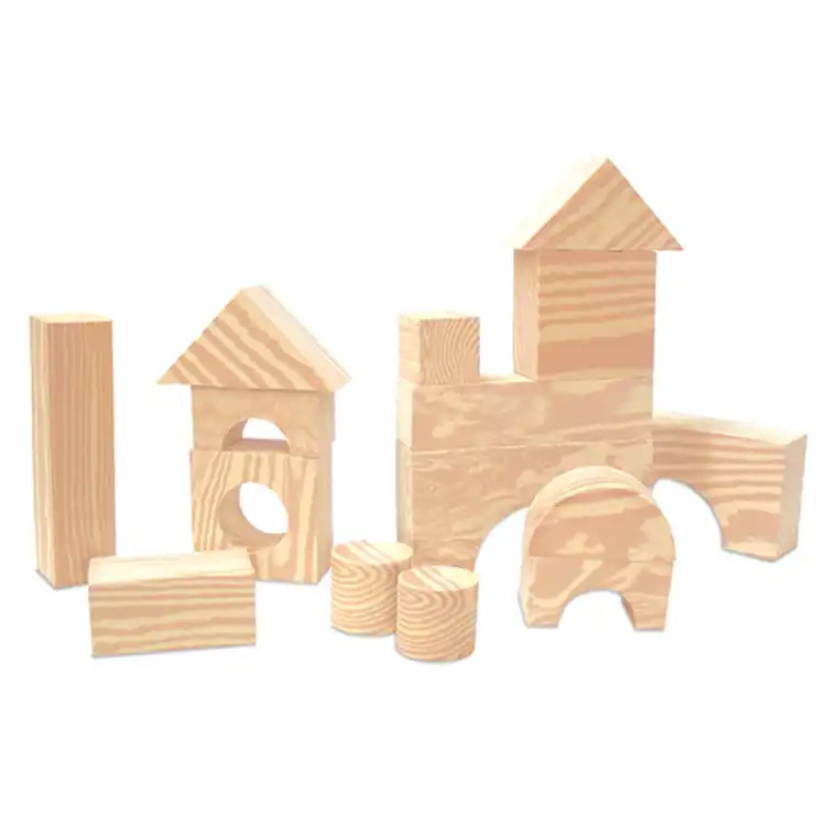 Wood-Like Soft Blocks, 80 Pieces