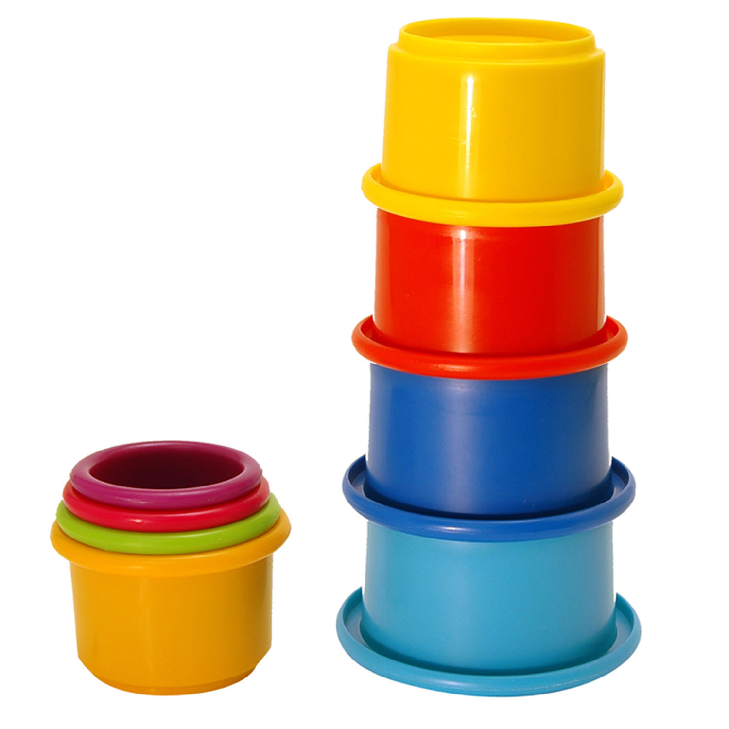 Stack Cup Brand Stackable Plastic Cups w/ Nesting Handles