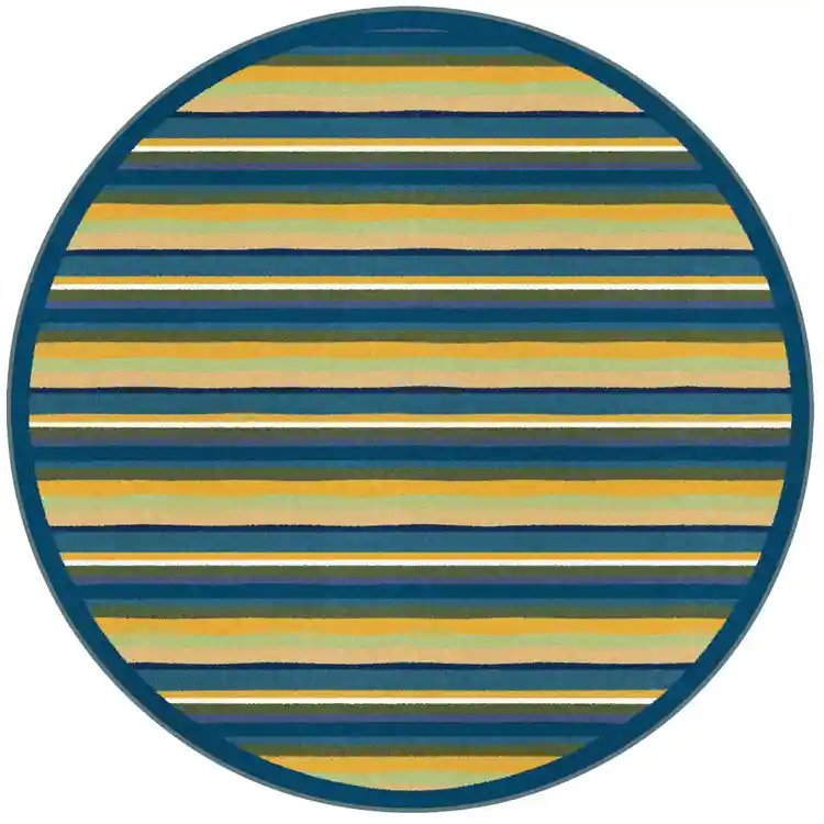 Yipes Stripes Rug, Round 5'4"