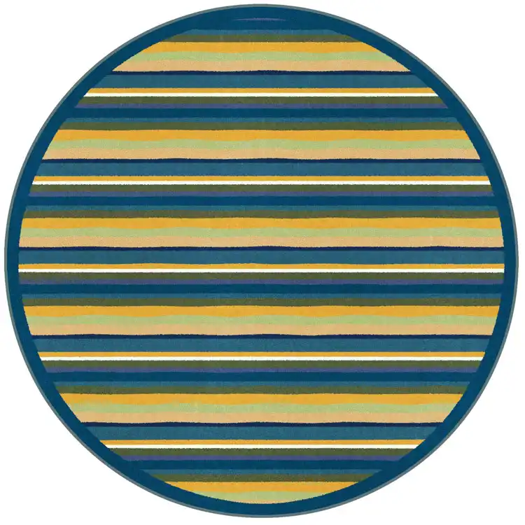Yipes Stripes Rug, Round 5'4"