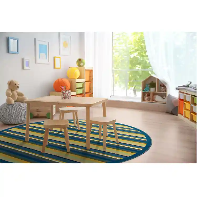 Yipes Stripes Rug, Round 5'4"