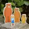 Fairy Tale Wooden Character Set, Goldilocks & The Three Bears
