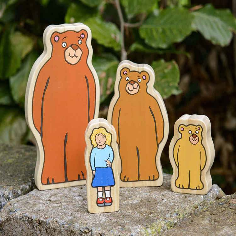 Fairy Tale Wooden Character Set, Goldilocks & The Three Bears